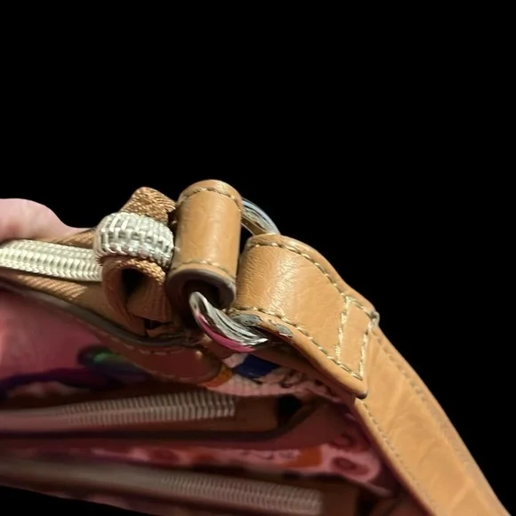 Relic Triple Zip Paisley Print Crossbody Bag with Brown Accents - Picture 7 of 12